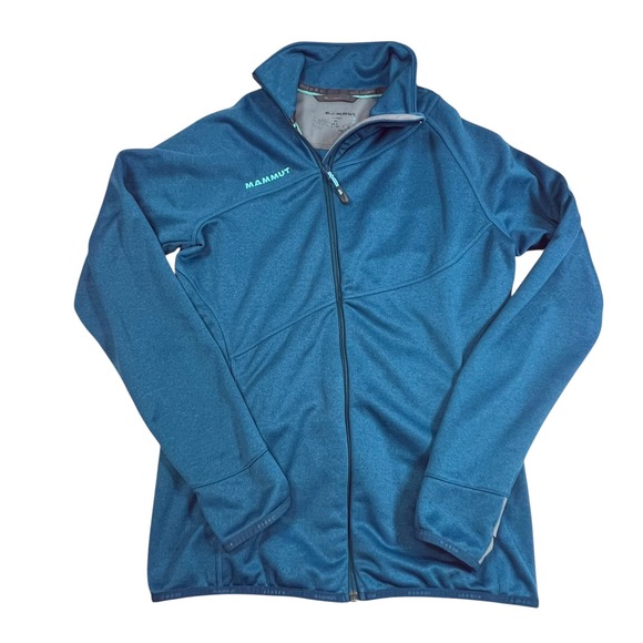 Mammut Jackets & Blazers - Mammut Womens Full Zip Fleece Jacket Teal Blue Thumbhole‎ Mid Layer Size Small